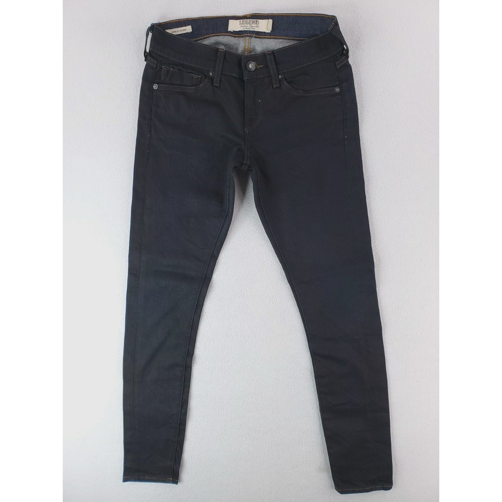 Lucky Brand Jeans Womens 0 Blue Charlie Skinny Selvedge Canadian Denim Charcoal